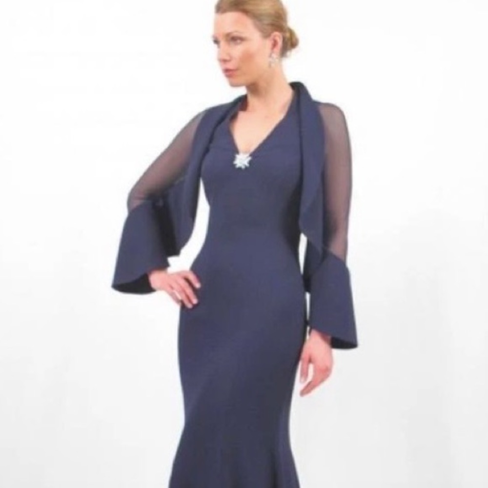 Daymor Couture Couture 656 blue formal gown